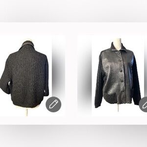 Vintage Unique Jacket leather and knit  Size M/L